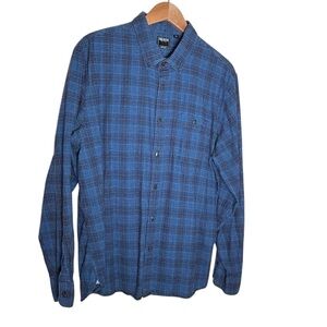 Blue Plaid Long-Sleeve Button-Up Shirt - Men
